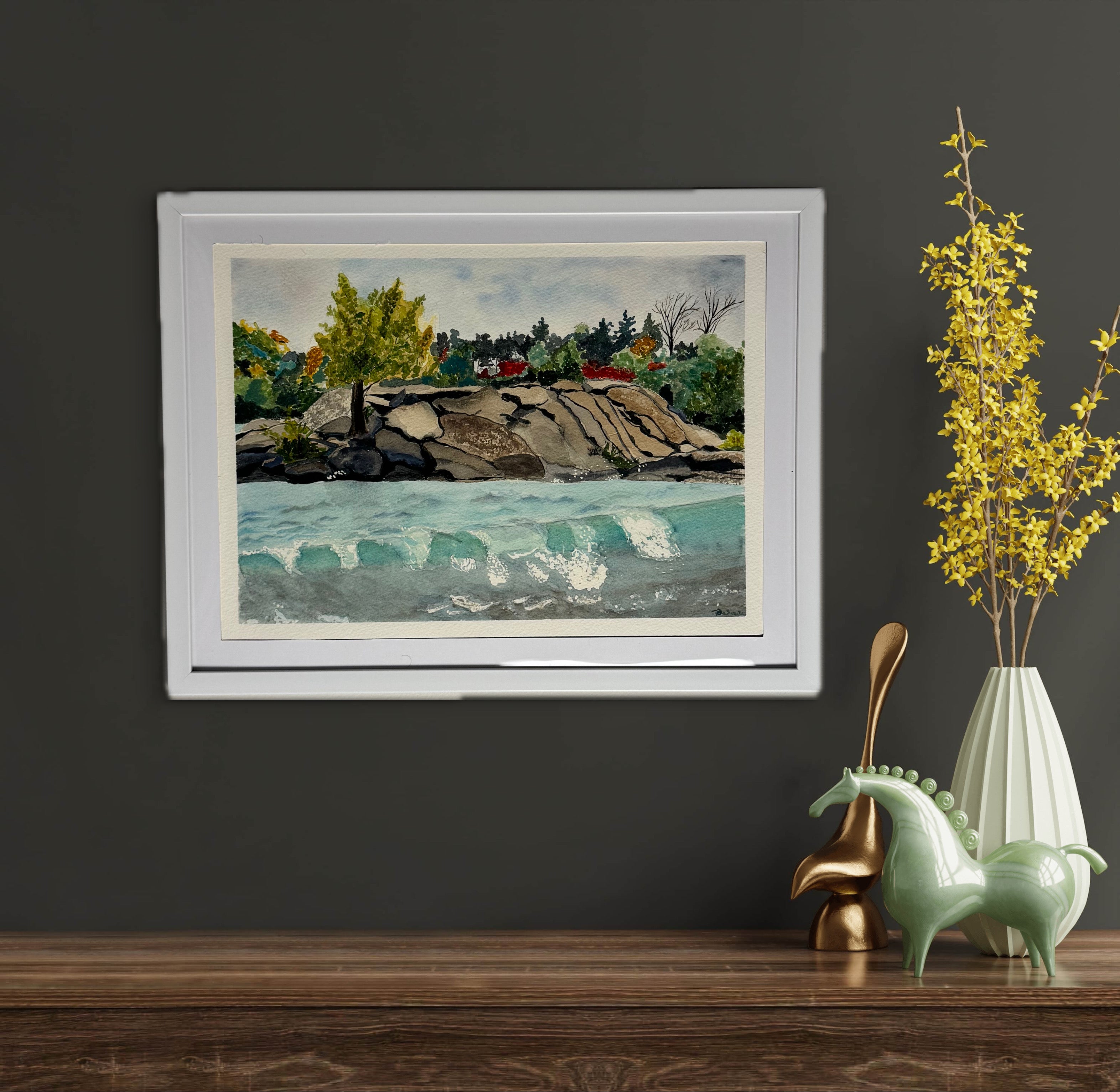 ‘Fall Waves' – Giclée Art Watercolour Print (Unframed/Framed)
