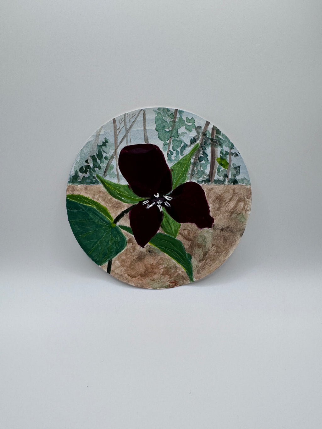 Set of 2 round mini - Original Watercolour Art