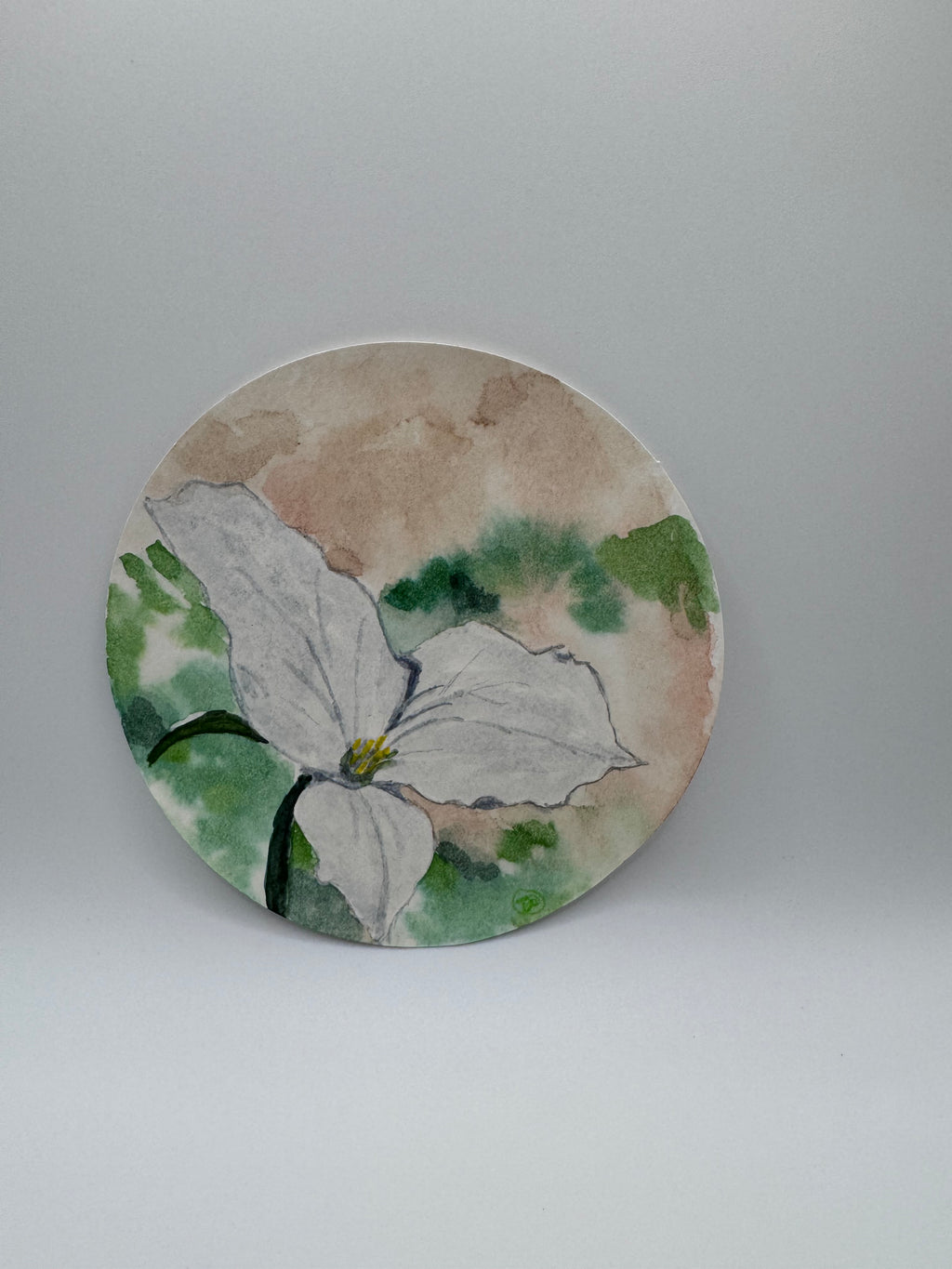 Set of 2 round mini - Original Watercolour Art