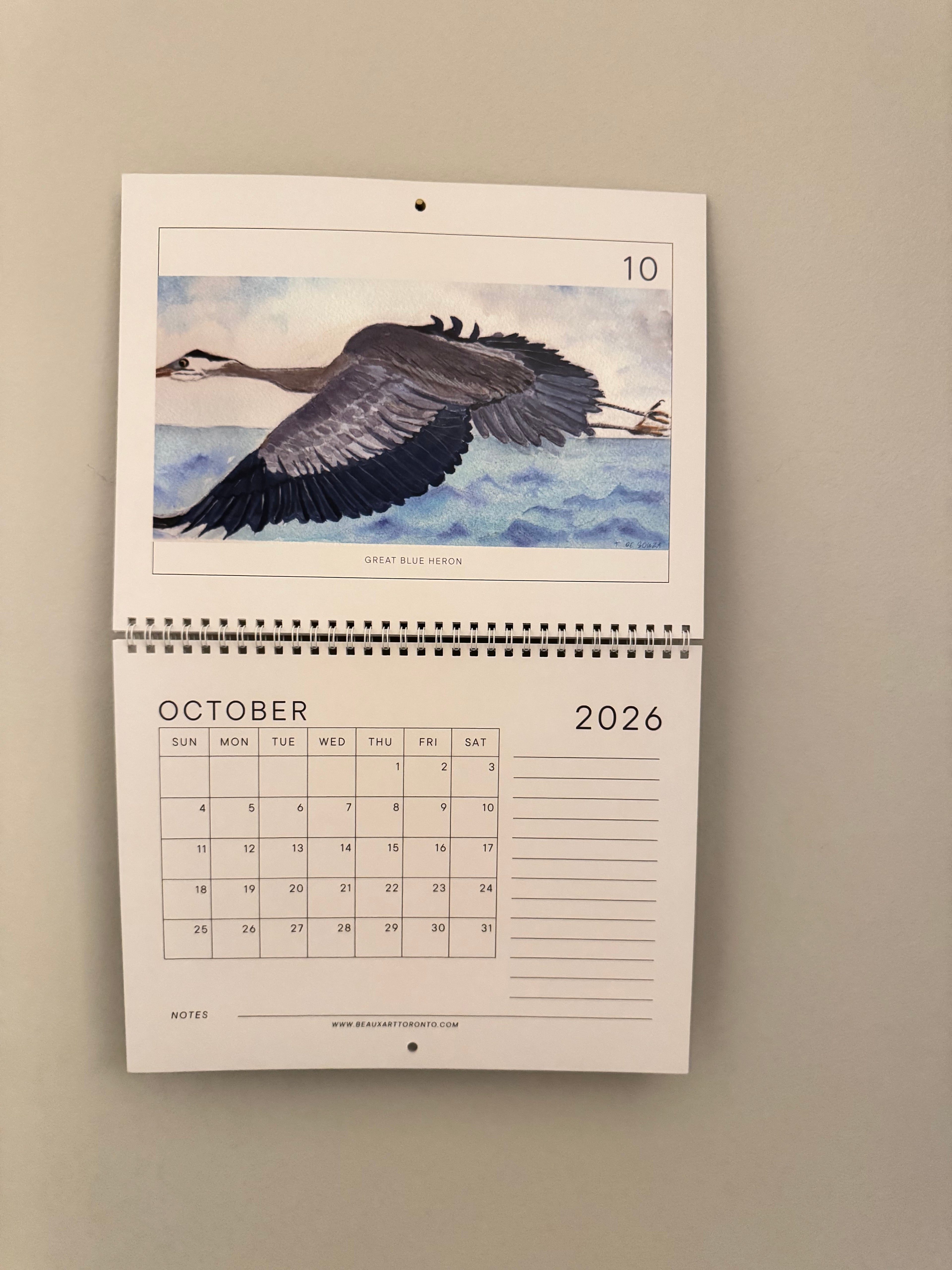 2026 Wall Calender for bird lovers (Large)